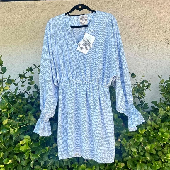 Baum Und Pferdgarten Ariana Dress Light Blue Crepe Size 36 US 6 Small Medium NWT - Picture 2 of 6